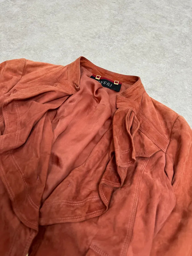 SS2004 Gucci Pink Suede Leather Jacket by Tom Ford XSjXTkJ 4