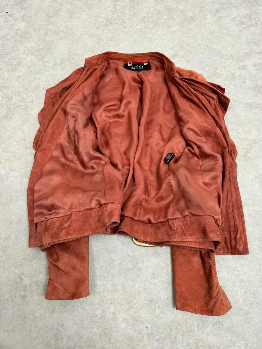 SS2004 Gucci Pink Suede Leather Jacket by Tom Ford XSjXTkJ 8