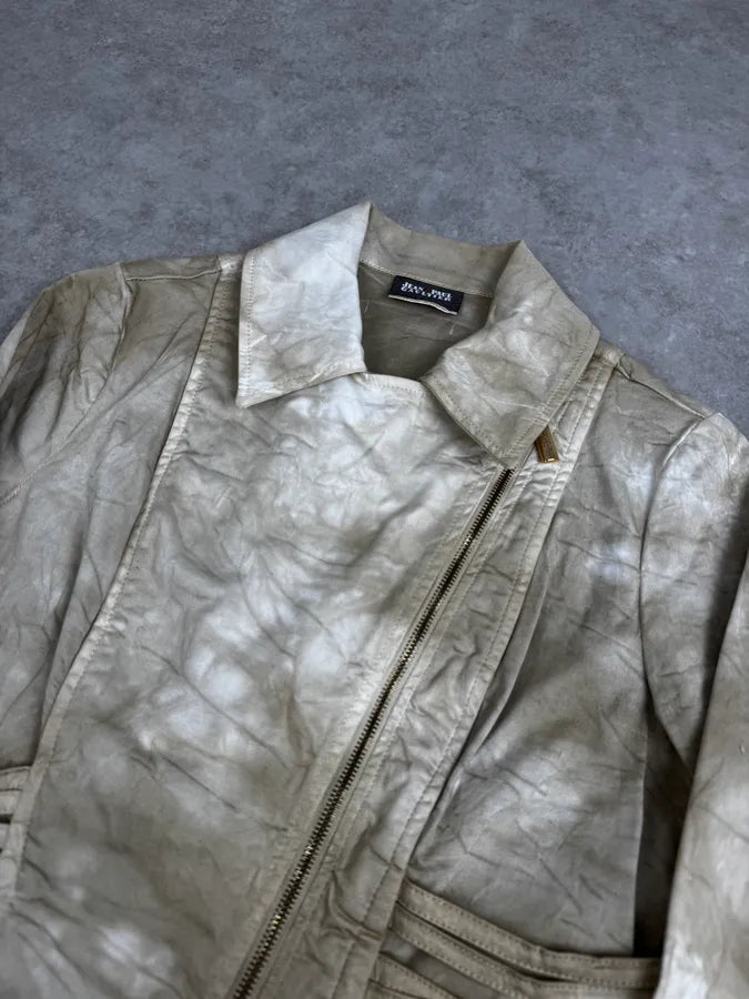 SS2004 Jean Paul Gaultier Creamy Brut Asymmetrical Bondage Jacket NGmTNZL 4