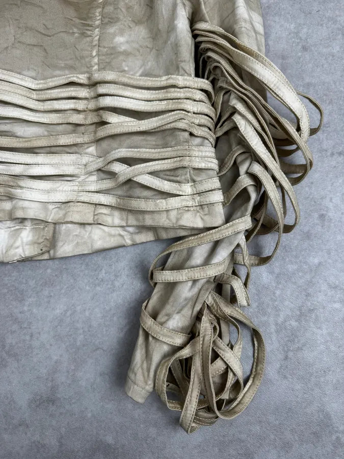 SS2004 Jean Paul Gaultier Creamy Brut Asymmetrical Bondage Jacket NGmTNZL 8