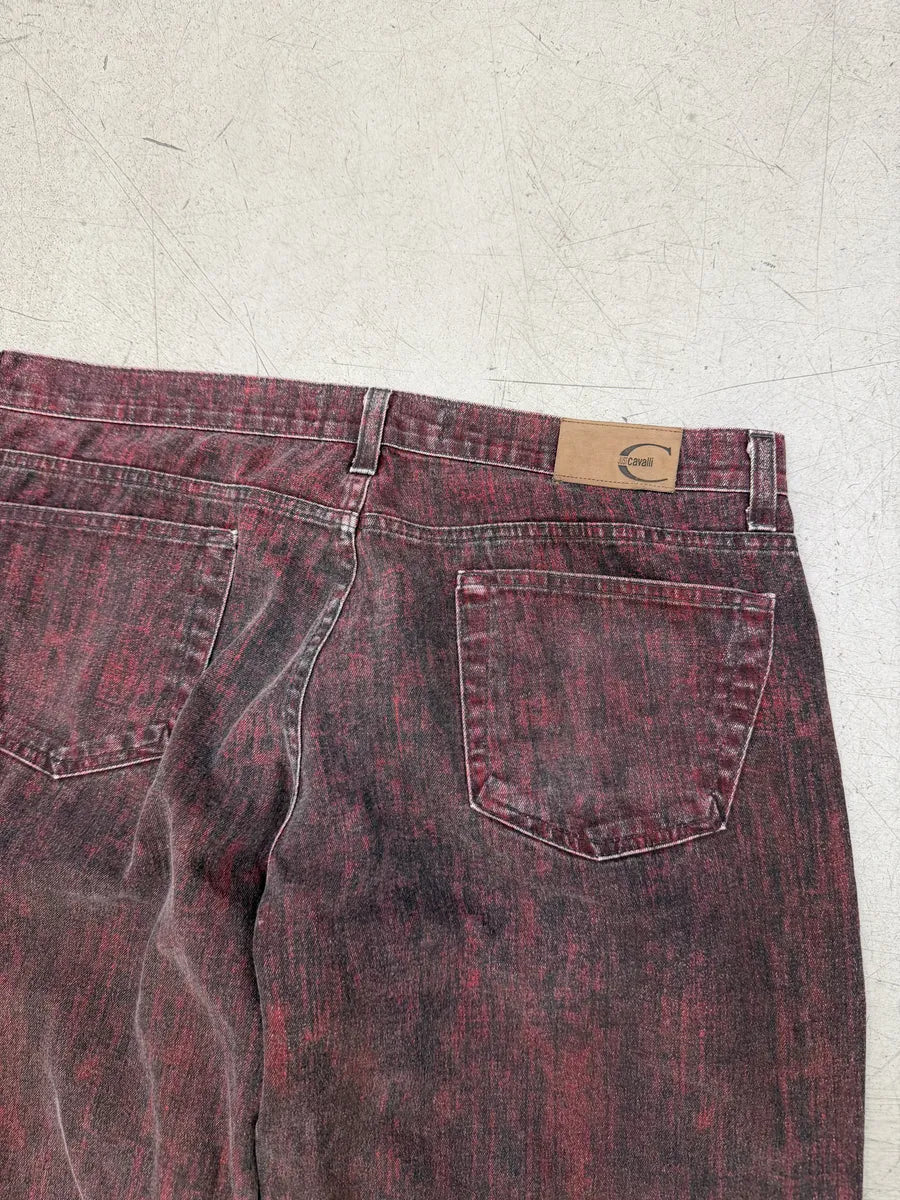 SS2004 Just Cavalli Ombre Red Cotton Faded Jeans MFJigOA 10
