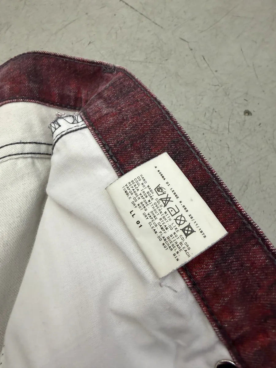 SS2004 Just Cavalli Ombre Red Cotton Faded Jeans MFJigOA 6