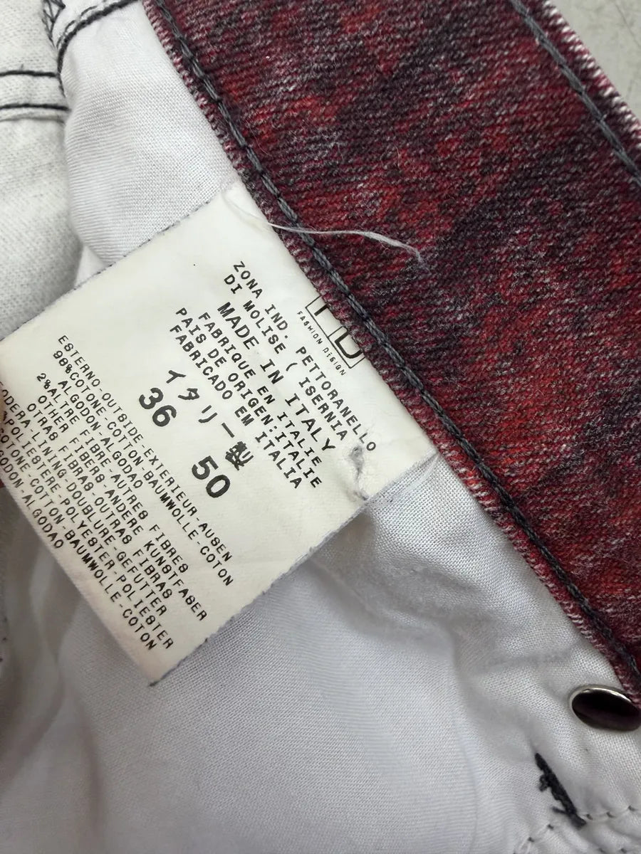 SS2004 Just Cavalli Ombre Red Cotton Faded Jeans MFJigOA 7