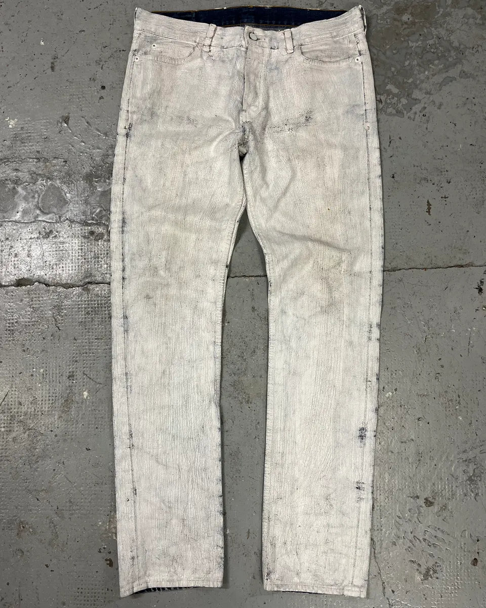 SS2004 Maison Margiela x H&M White Painted Jeans RE-EDITION (S/M) Bdxqkkt 0