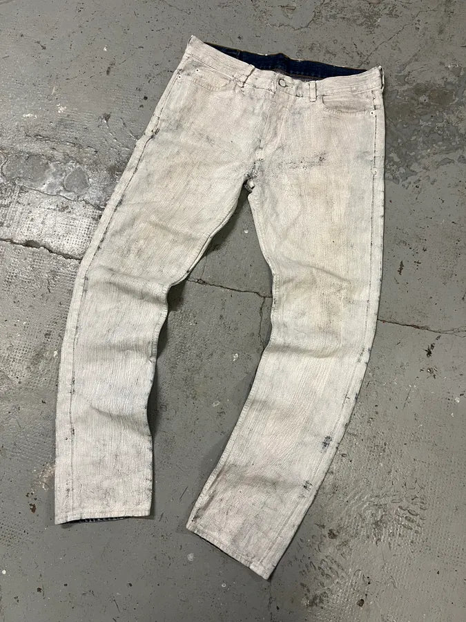 SS2004 Maison Margiela x H&M White Painted Jeans RE-EDITION (S/M) Bdxqkkt 4