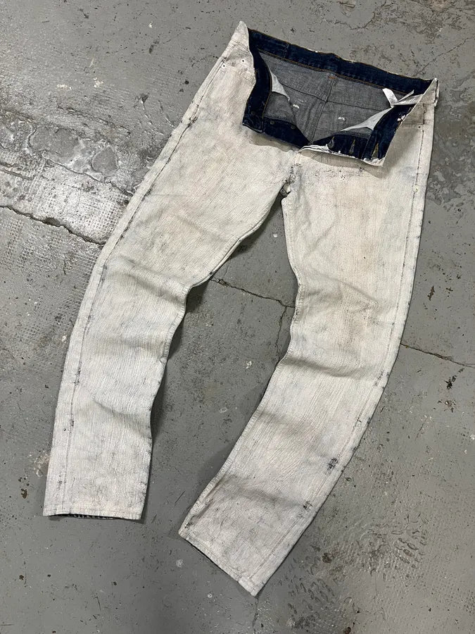 SS2004 Maison Margiela x H&M White Painted Jeans RE-EDITION (S/M) Bdxqkkt 5