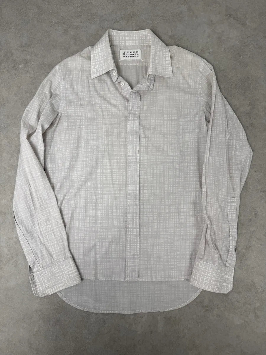 SS2004 Maison Martin Margiela White Checkered Signature Shirt YYsKwxo 0