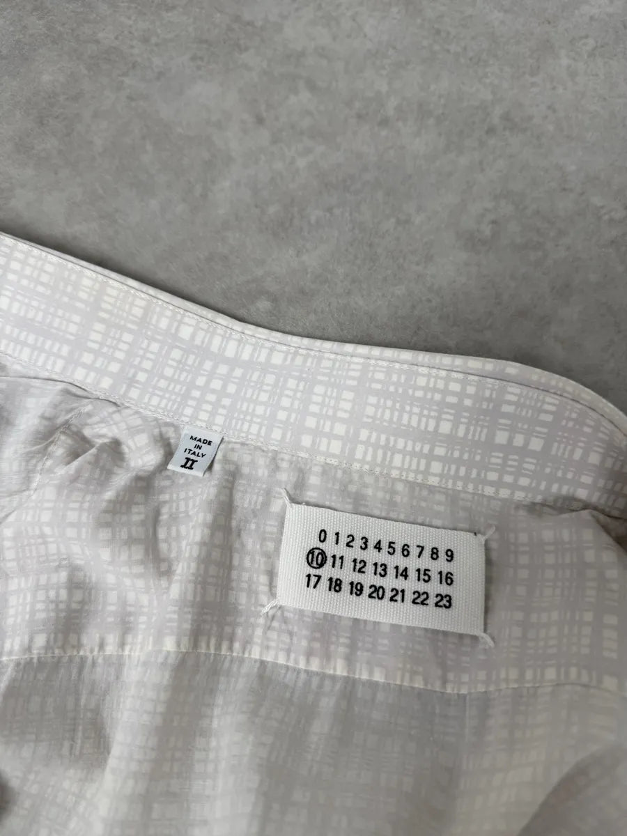 SS2004 Maison Martin Margiela White Checkered Signature Shirt YYsKwxo 11