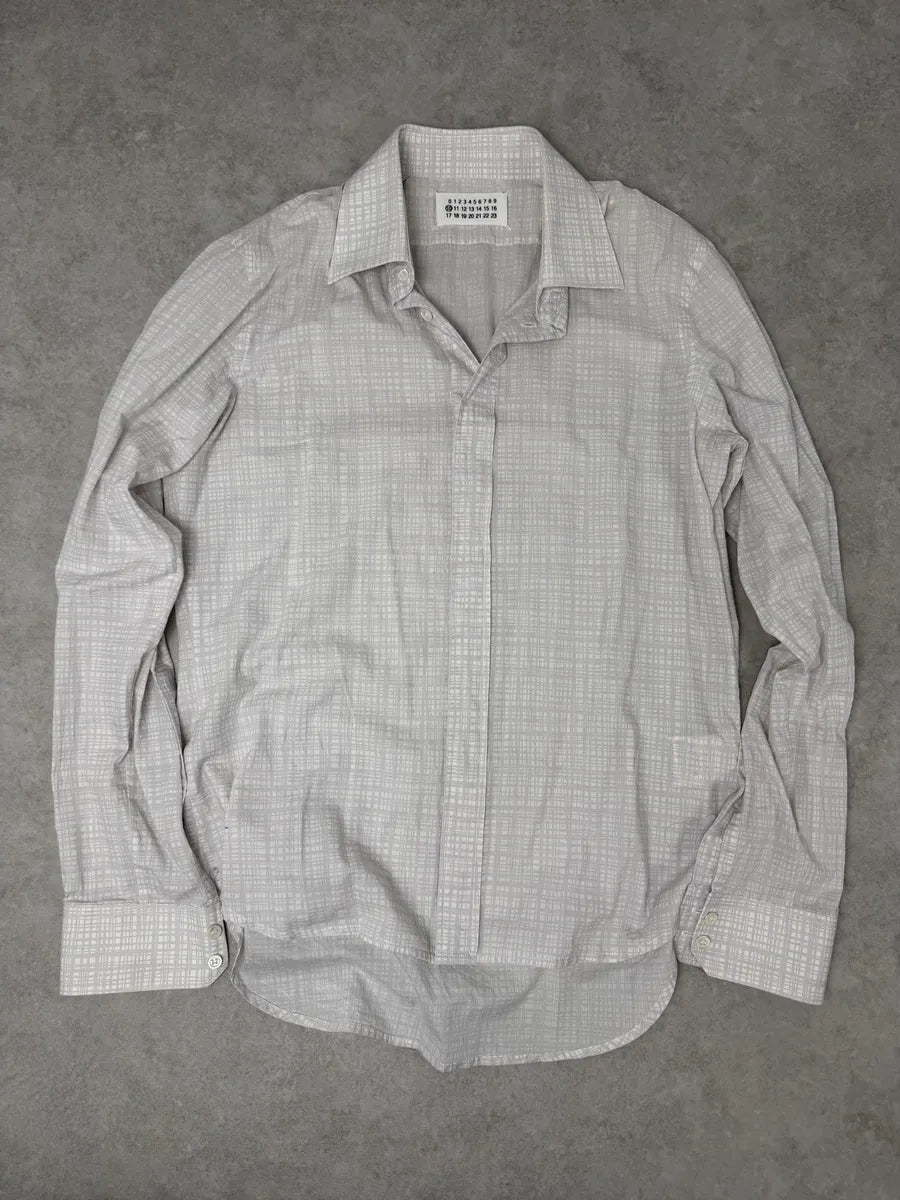 SS2004 Maison Martin Margiela White Checkered Signature Shirt YYsKwxo 5