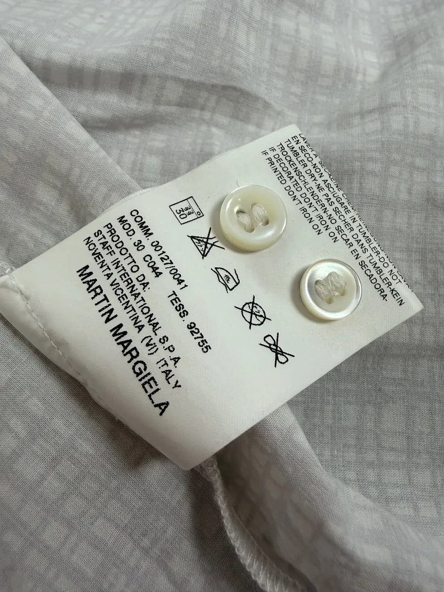 SS2004 Maison Martin Margiela White Checkered Signature Shirt YYsKwxo 9