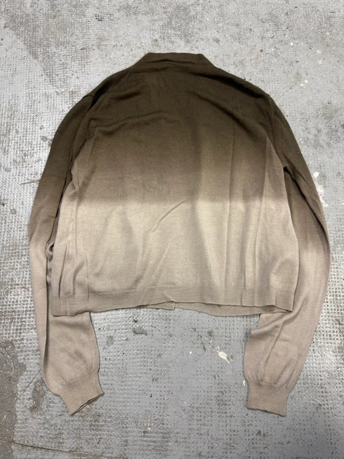 SS2004 Prada Brown Gradient Light Wool Cardigan zorFQNh 1