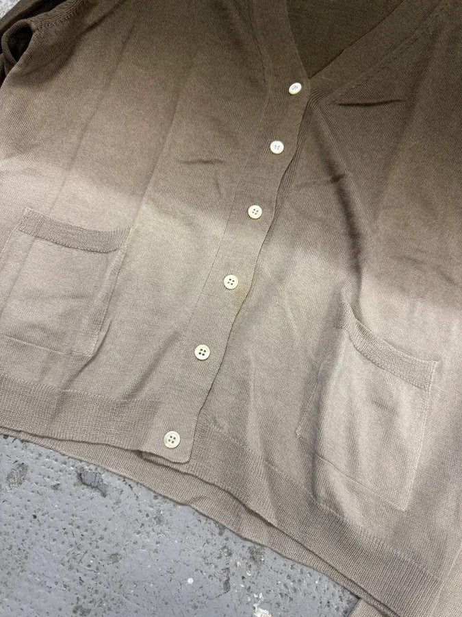 SS2004 Prada Brown Gradient Light Wool Cardigan zorFQNh 2