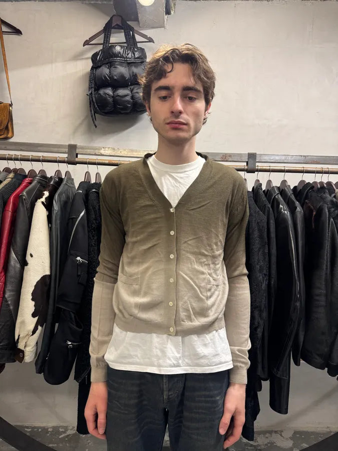 SS2004 Prada Brown Gradient Light Wool Cardigan zorFQNh 4