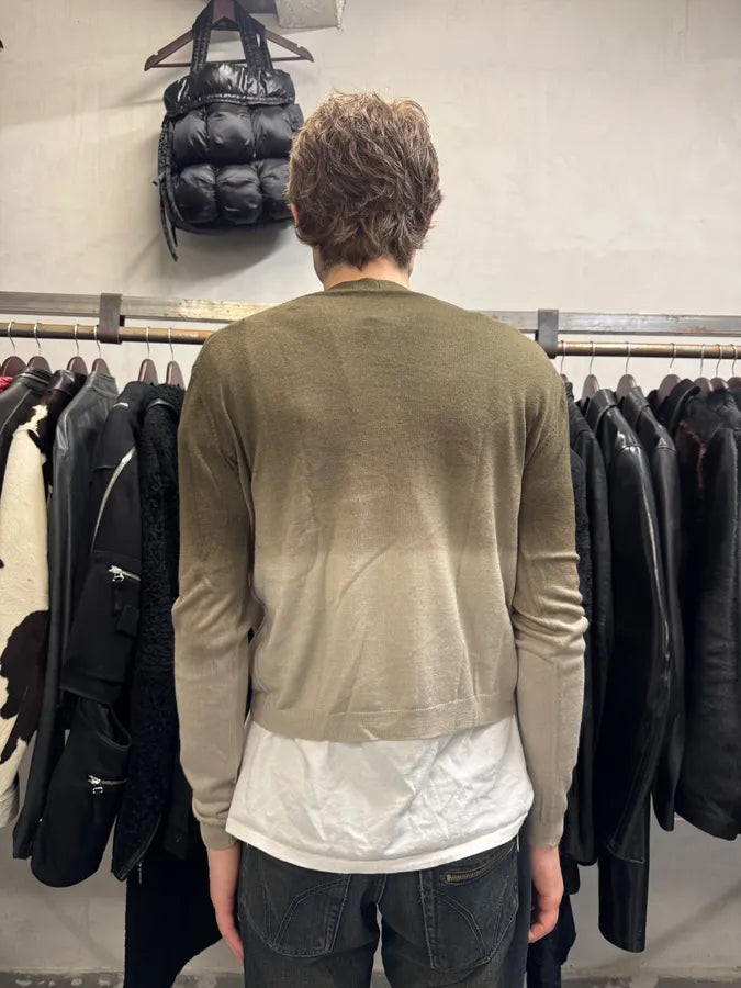 SS2004 Prada Brown Gradient Light Wool Cardigan zorFQNh 5
