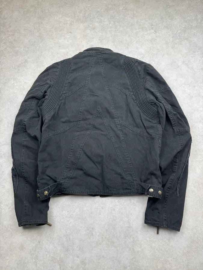 SS2004 Cavalli Black Denim Biker Astro Jacket NfakxVd 5