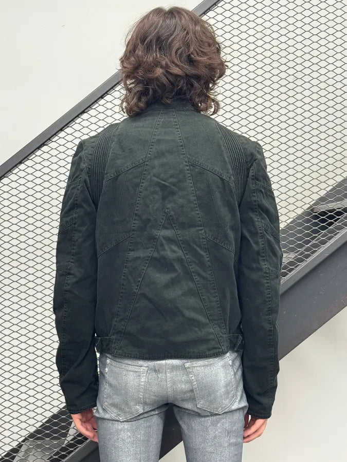 SS2004 Cavalli Black Denim Biker Astro Jacket NfakxVd 2