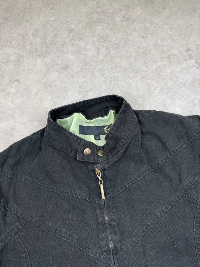 SS2004 Cavalli Black Denim Biker Astro Jacket NfakxVd 4