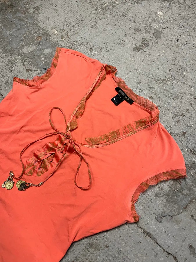 SS2004 Roberto Cavalli Pink Ornament Sleeveless Top ngPMMBl 3