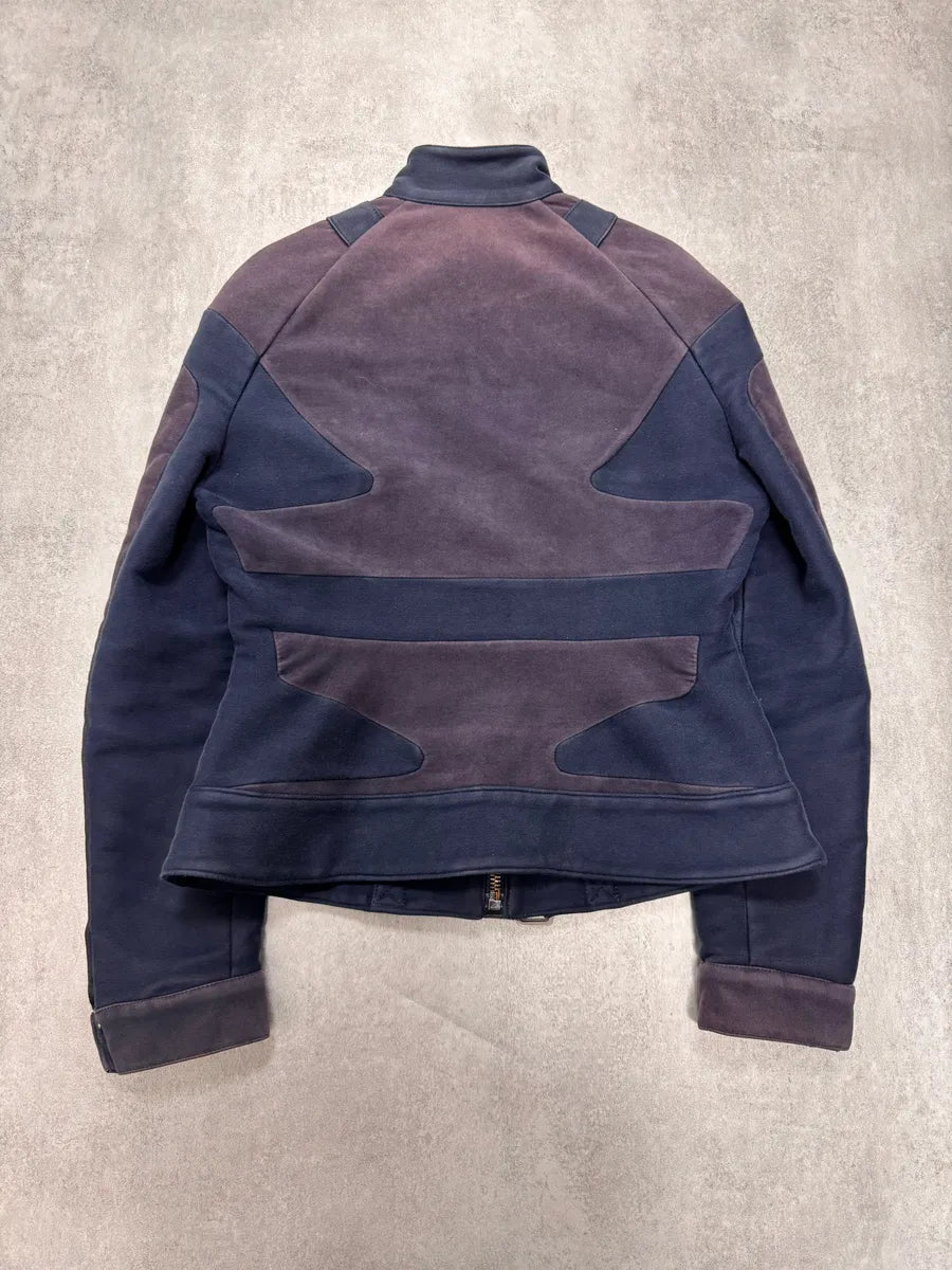 SS2004 Versace Pro Navy & Purple Biker Jacket (S) YuwiTnu 3