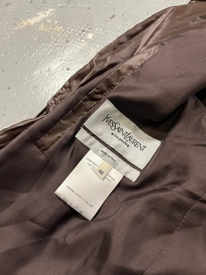 SS2004 Yves Saint Laurent Asymmetrical Zip Nylon Bomber Jacket xigStji 10
