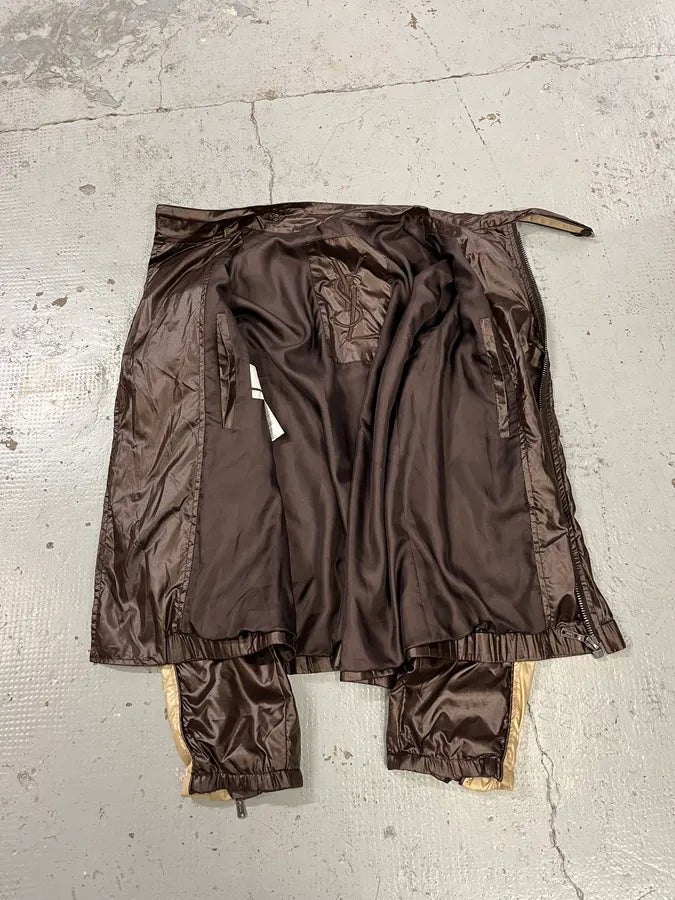SS2004 Yves Saint Laurent Asymmetrical Zip Nylon Bomber Jacket xigStji 9
