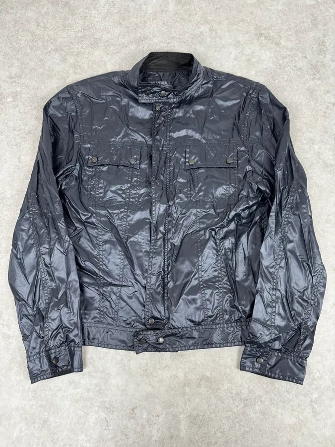 SS2004 Yves Saint Laurent Navy Shiny Cargo Jacket OYPcDTa 0