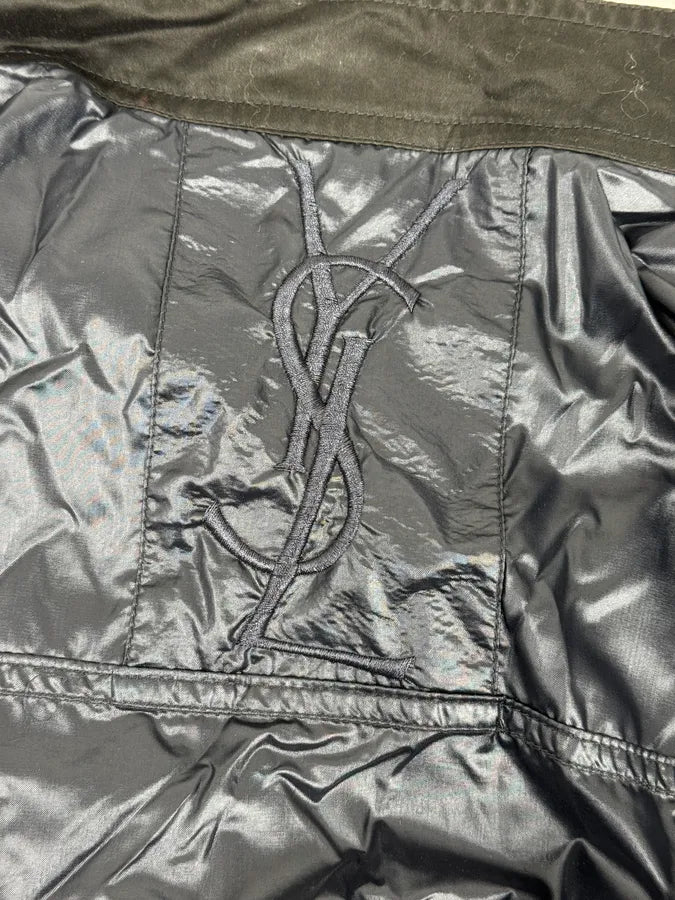 SS2004 Yves Saint Laurent Navy Shiny Cargo Jacket OYPcDTa 11