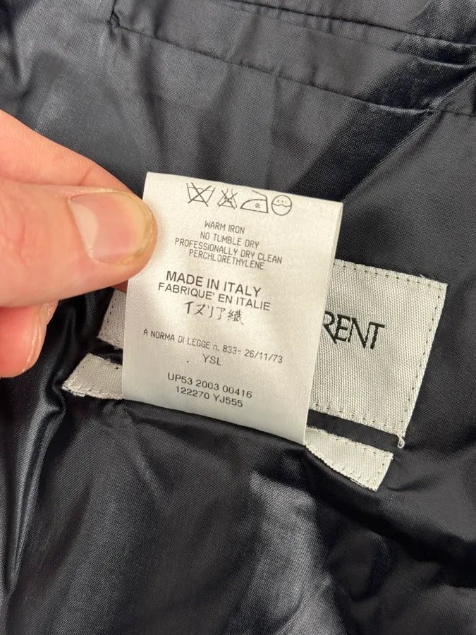 SS2004 Yves Saint Laurent Navy Shiny Cargo Jacket OYPcDTa 13
