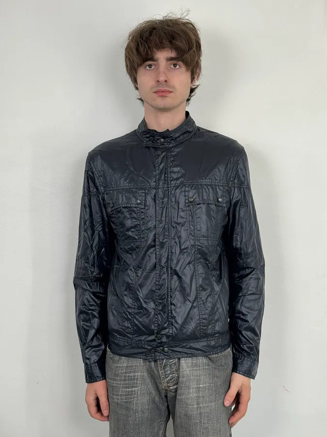 SS2004 Yves Saint Laurent Navy Shiny Cargo Jacket OYPcDTa 2