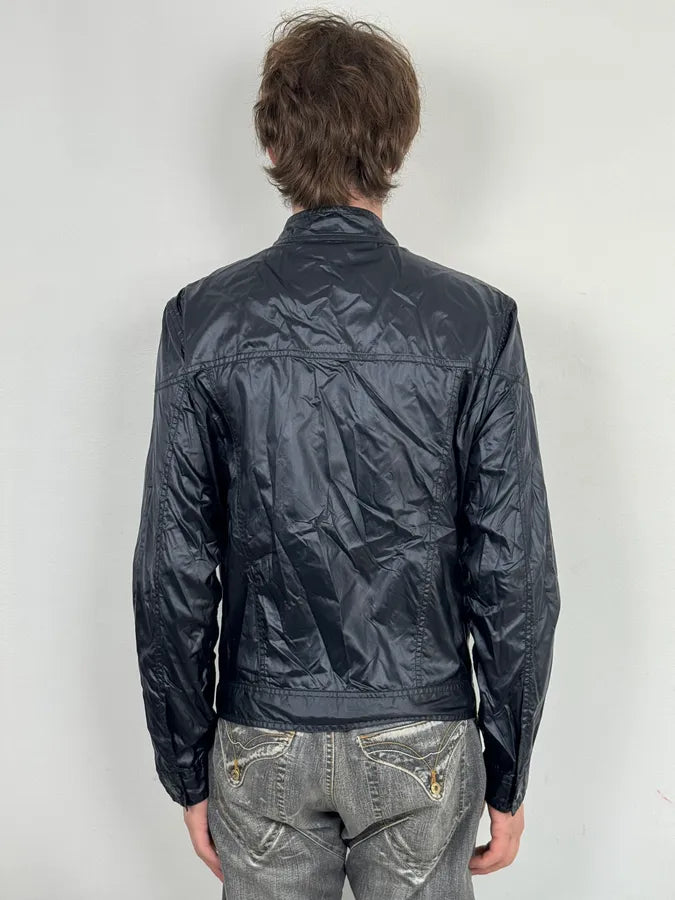 SS2004 Yves Saint Laurent Navy Shiny Cargo Jacket OYPcDTa 3