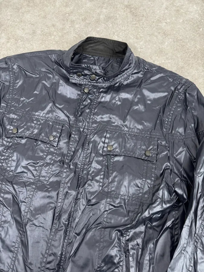 SS2004 Yves Saint Laurent Navy Shiny Cargo Jacket OYPcDTa 5