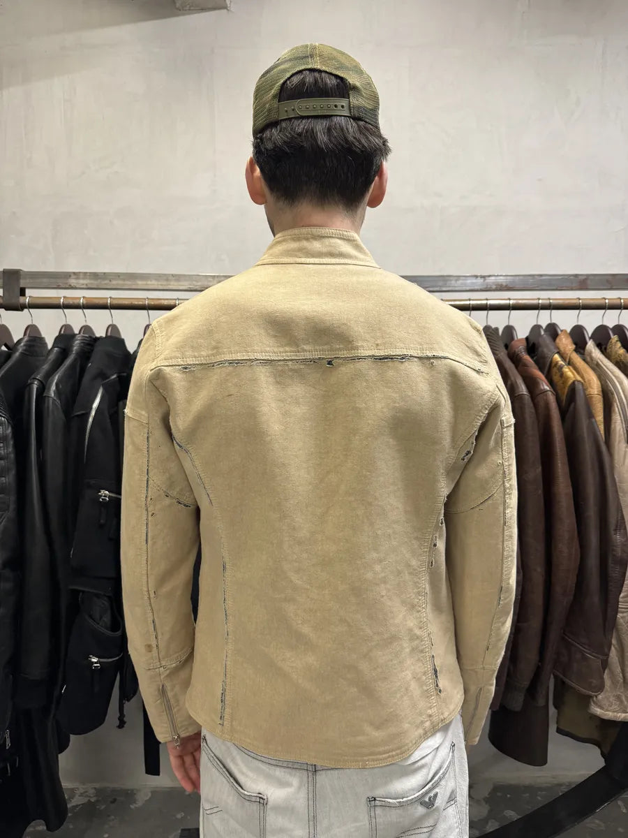 SS2005 Cavalli Apocalyptic Beige Denim Jacket (M) aJNPMTN 2