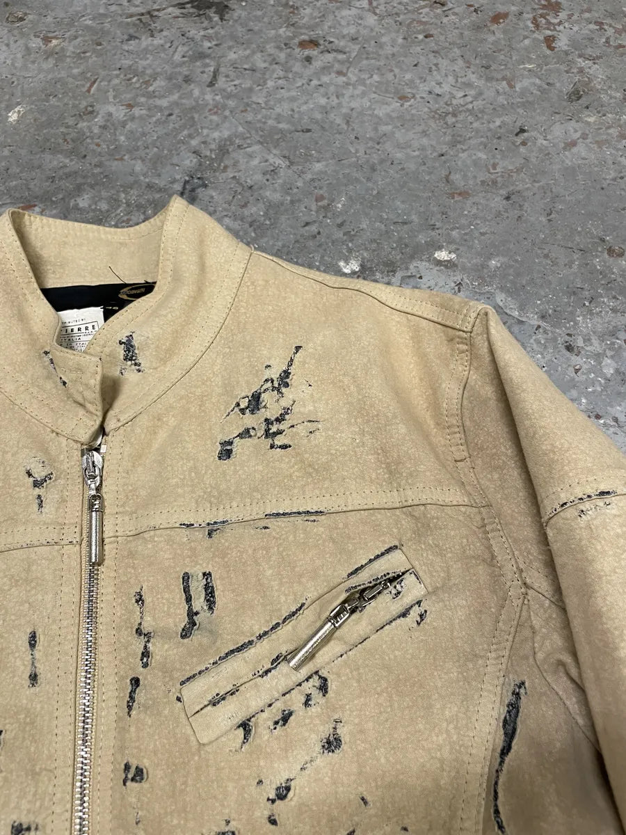 SS2005 Cavalli Apocalyptic Beige Denim Jacket (M) aJNPMTN 3