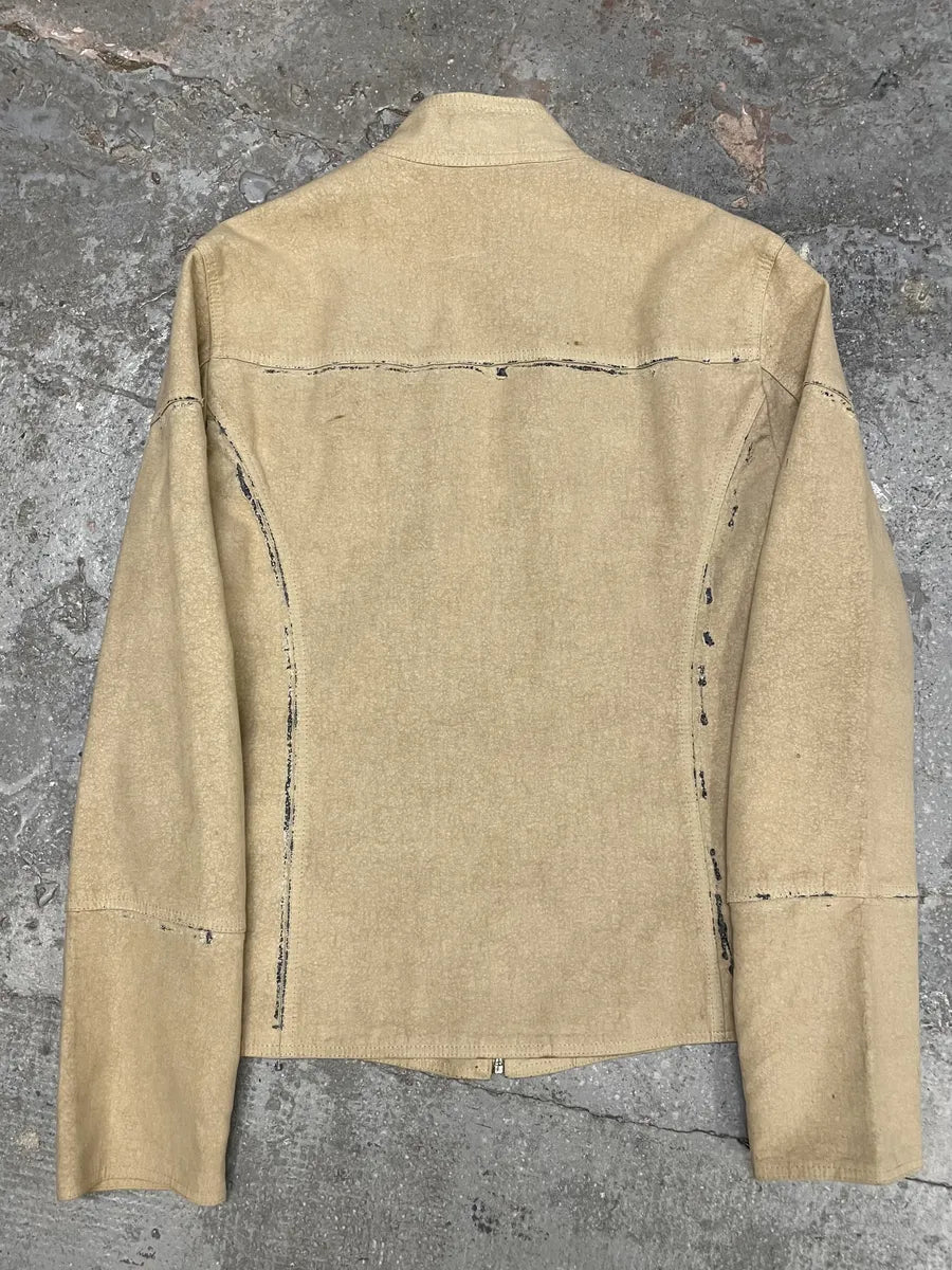 SS2005 Cavalli Apocalyptic Beige Denim Jacket (M) aJNPMTN 5