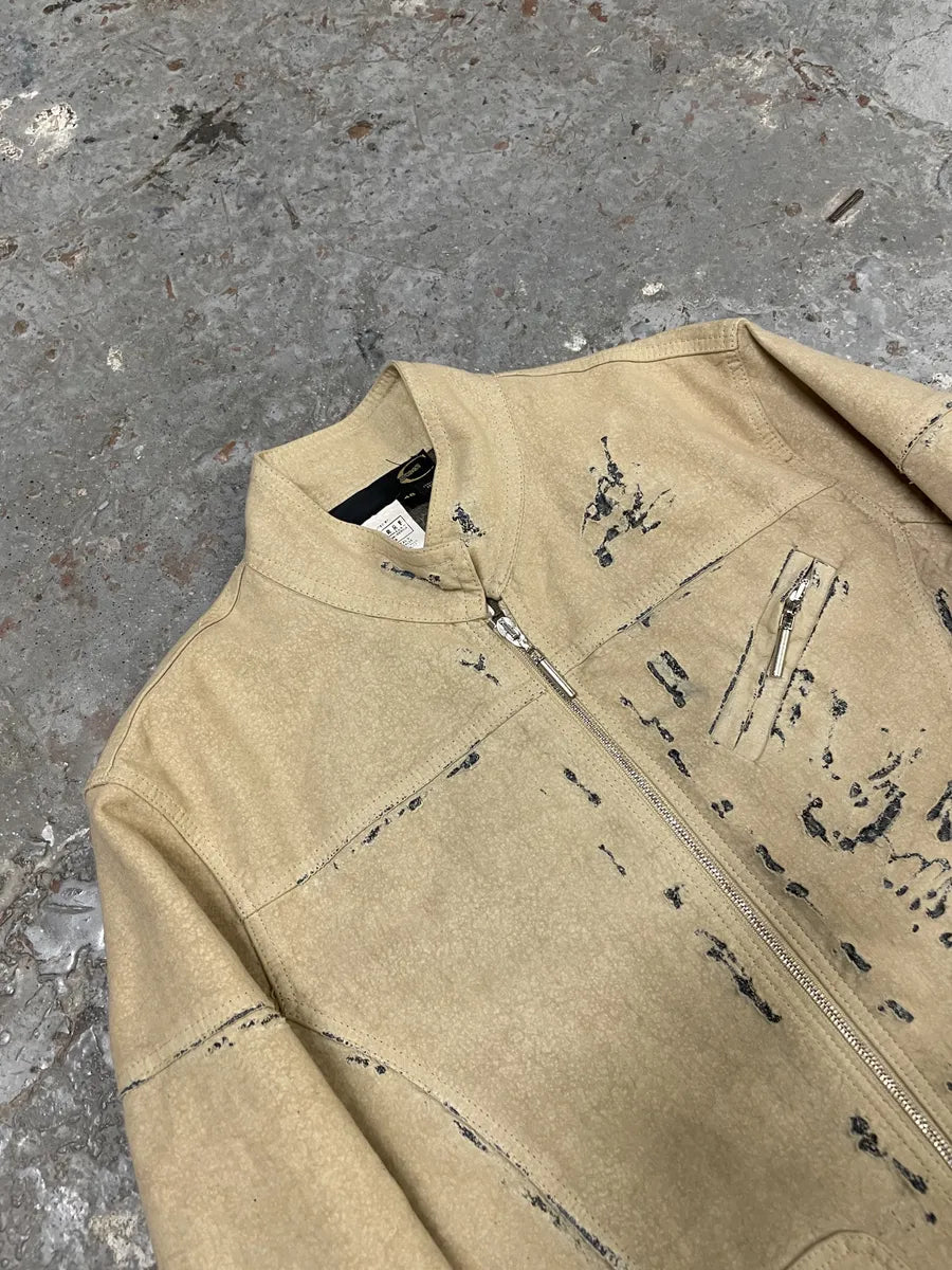 SS2005 Cavalli Apocalyptic Beige Denim Jacket (M) aJNPMTN 6