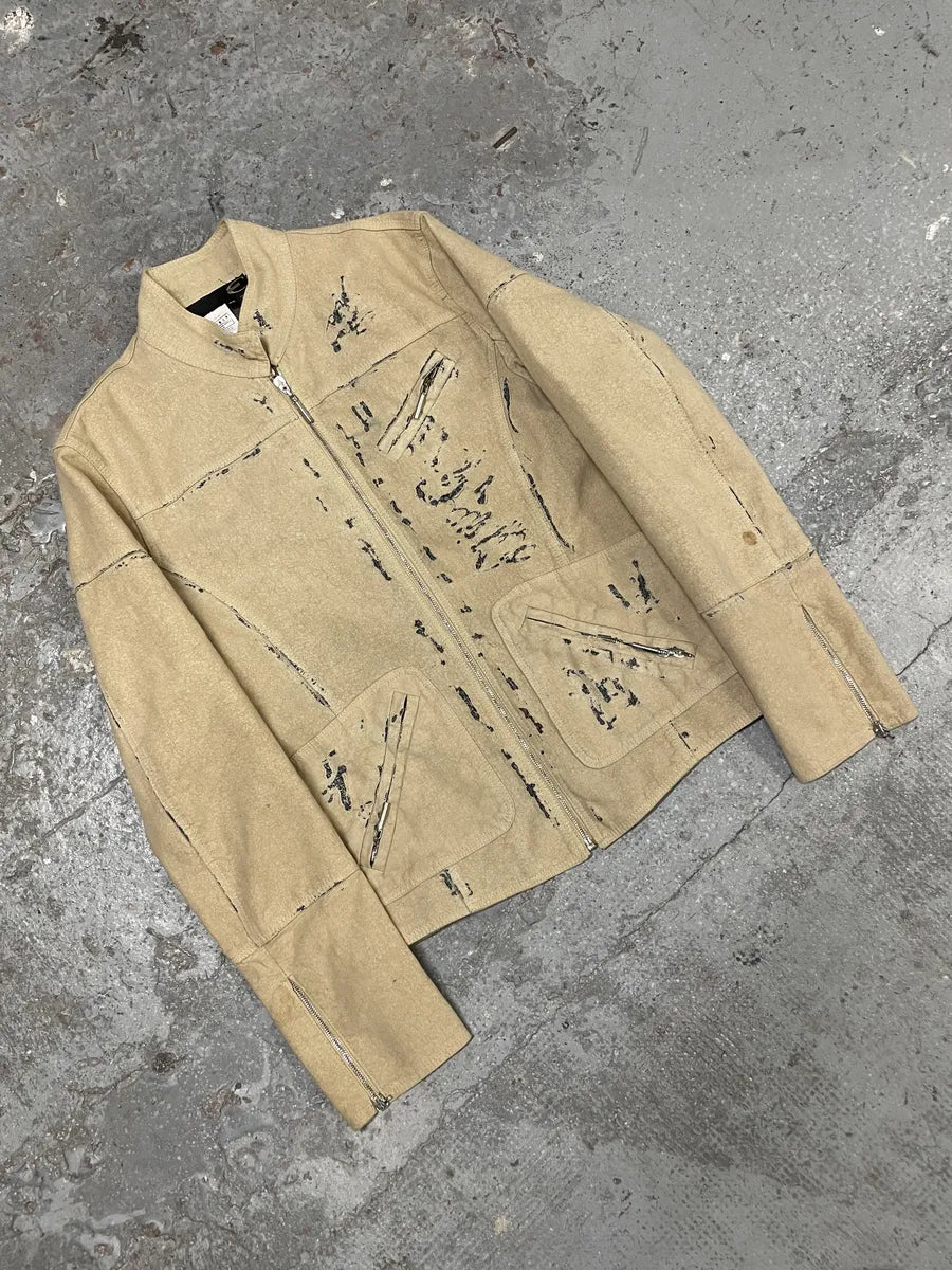SS2005 Cavalli Apocalyptic Beige Denim Jacket (M) aJNPMTN 7