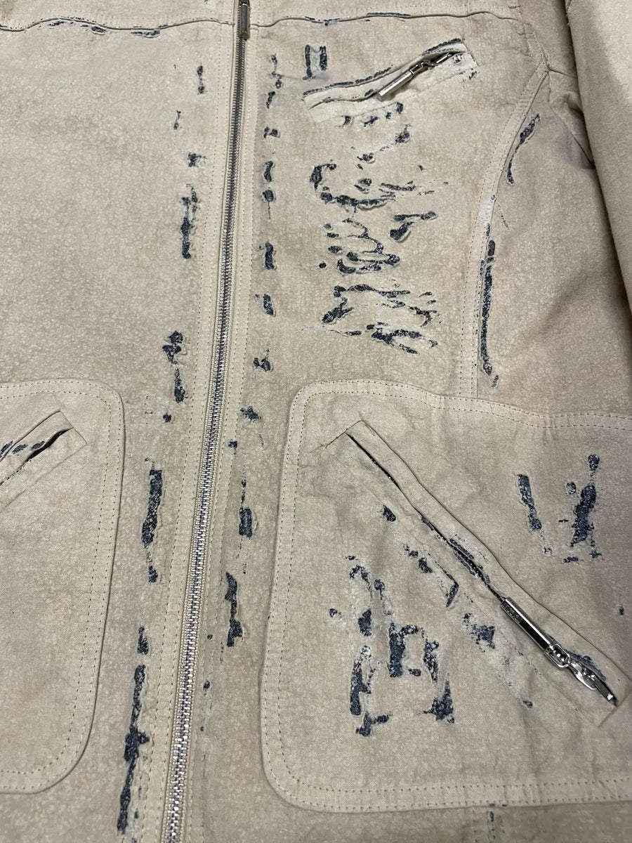 SS2005 Cavalli Apocalyptic Beige Denim Jacket (M) aJNPMTN 8
