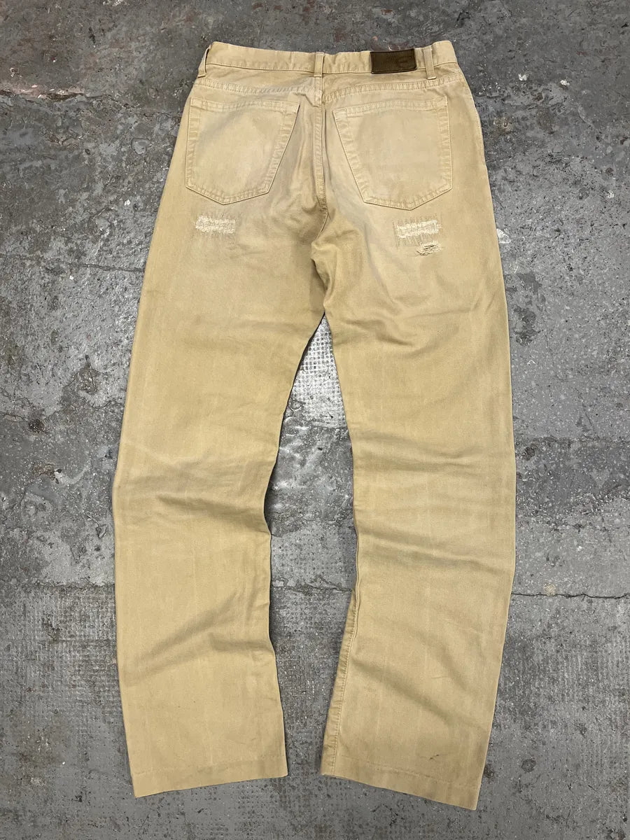 SS2005 Cavalli Beige Distressed Relaxed Pants (XS/S) CjtjDIP 4