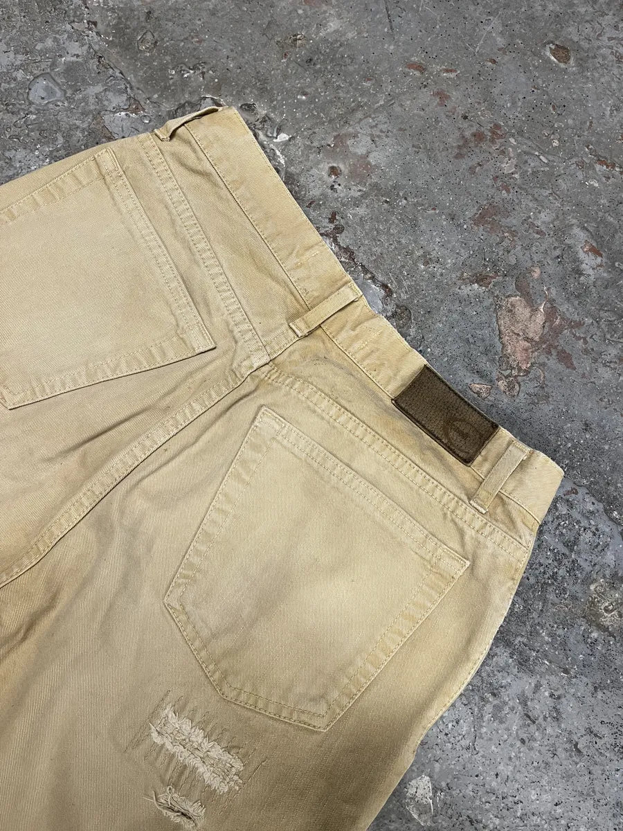 SS2005 Cavalli Beige Distressed Relaxed Pants (XS/S) CjtjDIP 5