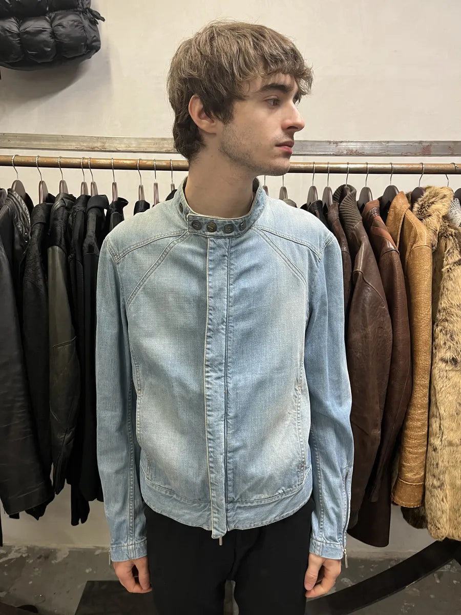 SS2005 Cavalli Biker Light Blue Denim Jacket (M) yNIOYyf 0