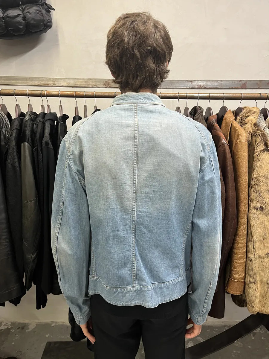 SS2005 Cavalli Biker Light Blue Denim Jacket (M) yNIOYyf 1
