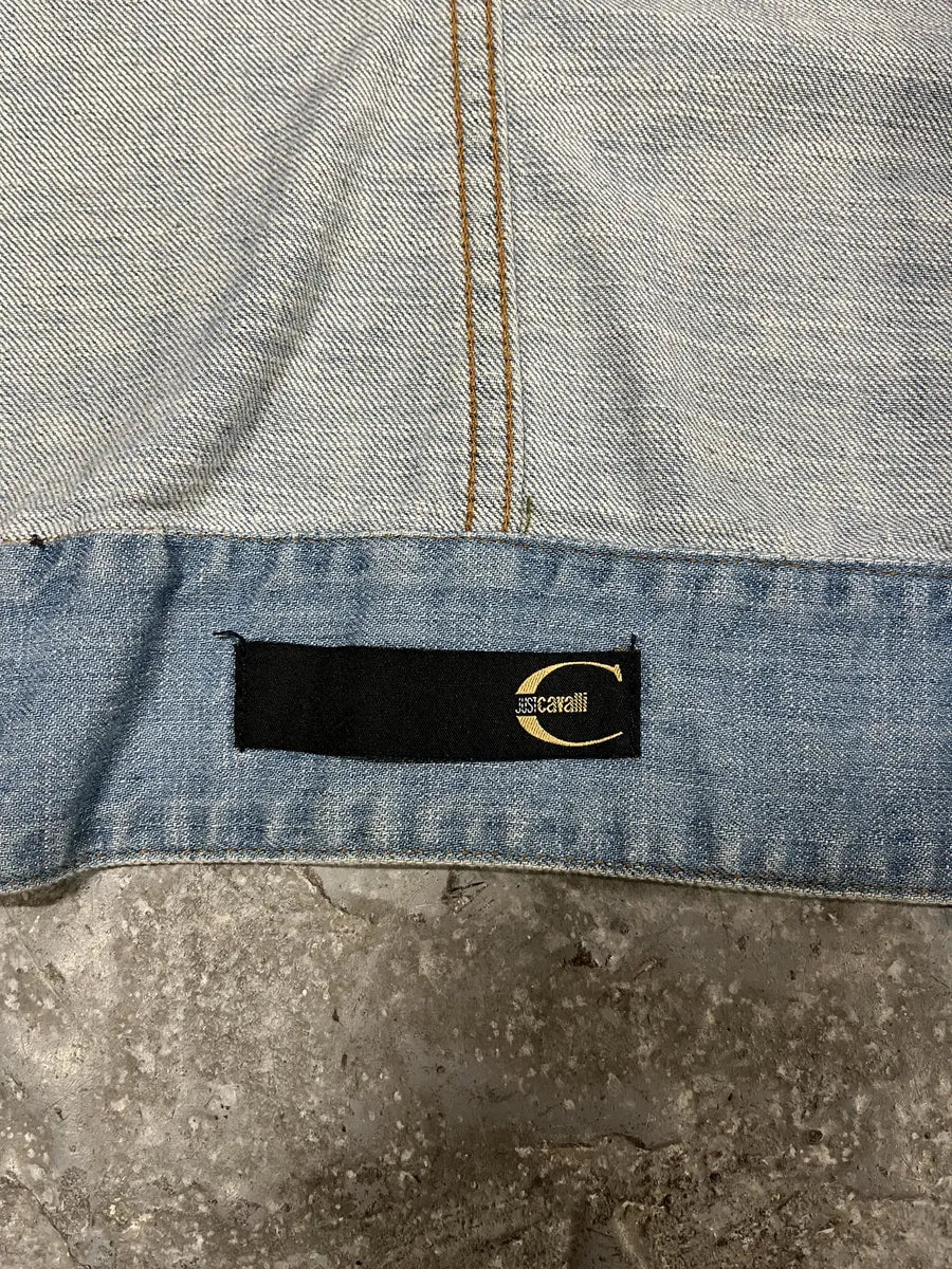 SS2005 Cavalli Biker Light Blue Denim Jacket (M) yNIOYyf 7