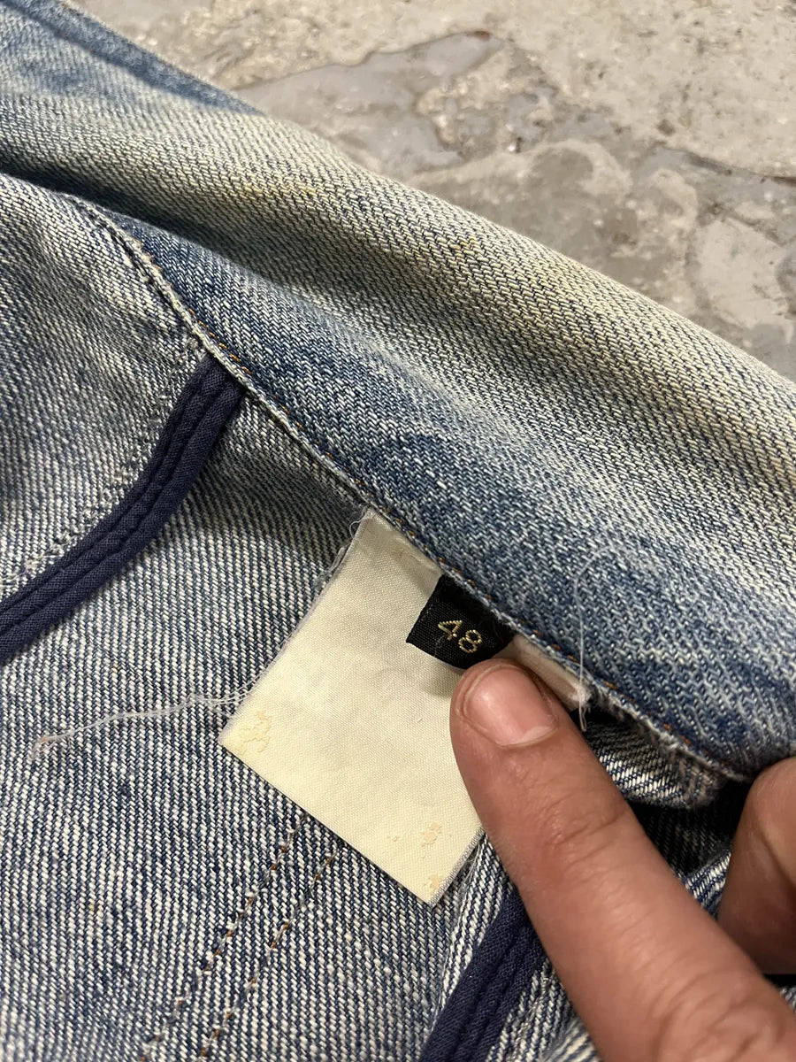 SS2005 Cavalli Biker Multi Pockets Blue Denim Jacket GJqmHna 8