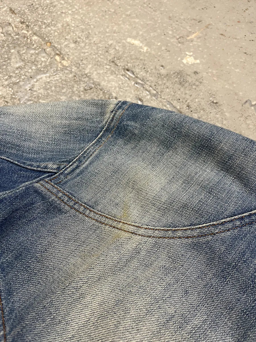 SS2005 Cavalli Biker Multi Pockets Blue Denim Jacket GJqmHna 9