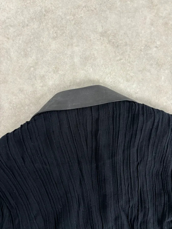 SS2005 Cavalli Black Pleated Hybrid Blazer Jacket UvzVzOx 5