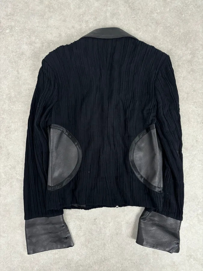 SS2005 Cavalli Black Pleated Hybrid Blazer Jacket UvzVzOx 4