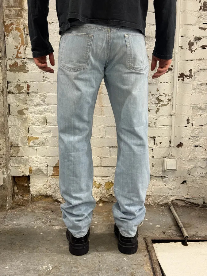 SS2005 Cavalli Blue Distressed Cozy Denim Jeans rrDRZZP 3