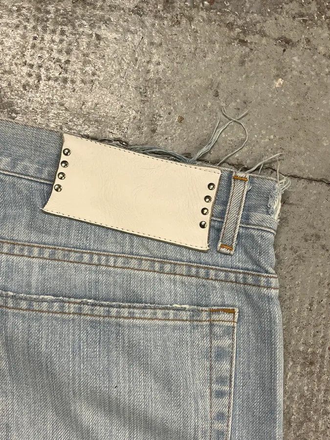 SS2005 Cavalli Blue Distressed Cozy Denim Jeans rrDRZZP 8