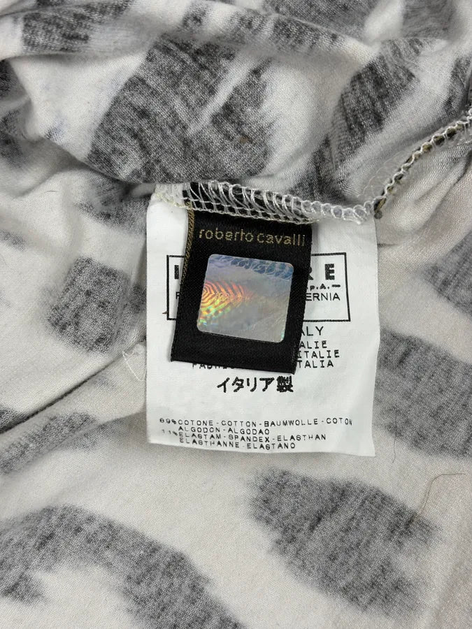 SS2005 Cavalli Blue Leopard Print T-Shirt IOiVuAf 8