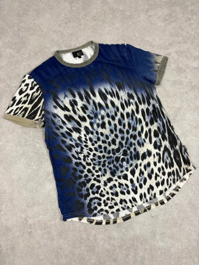 SS2005 Cavalli Blue Leopard Print T-Shirt IOiVuAf 3